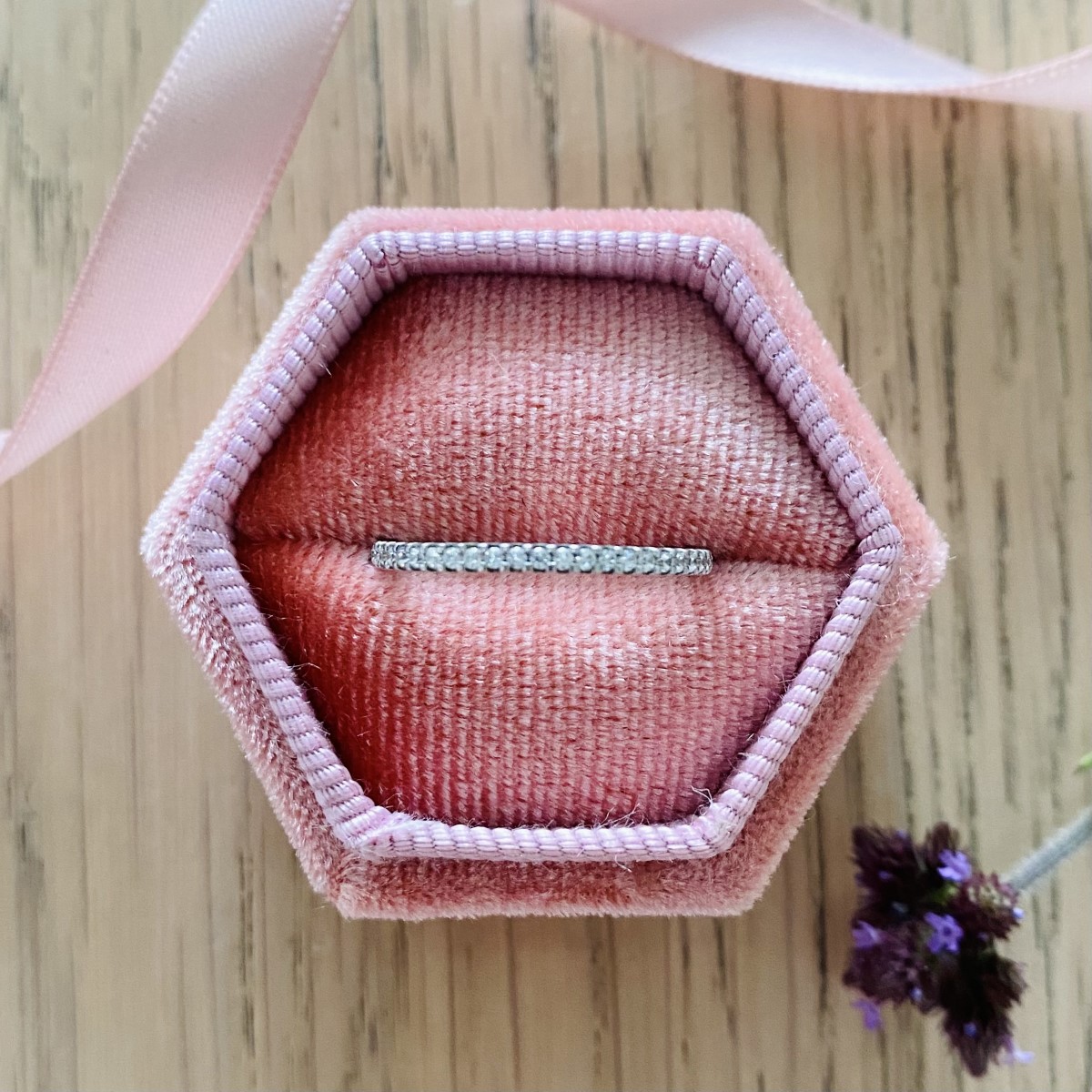 Raphael Collection Half Eternity Ring - Micro Claw Set Slim Band