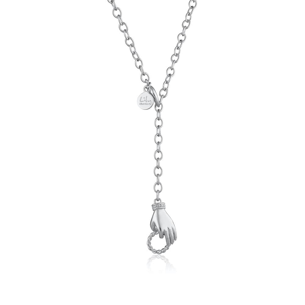 Lily Charmed In Safe Hands Charm Collector Necklace Silver - item number CHCSSFHD