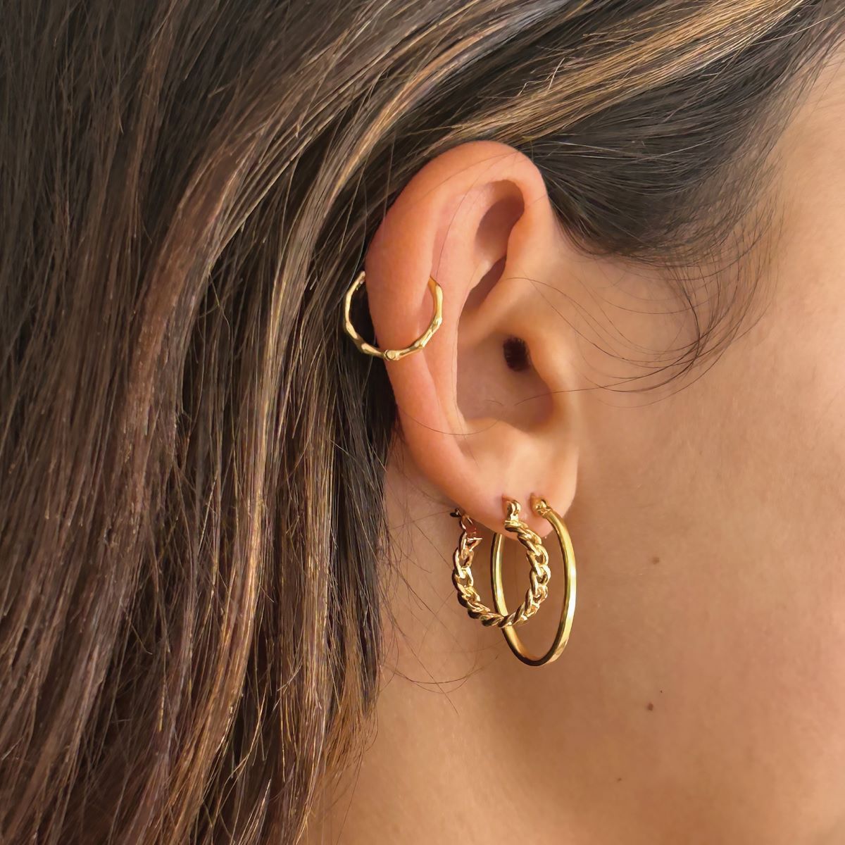 Sarah Alexander Java Bamboo Huggie Earrings