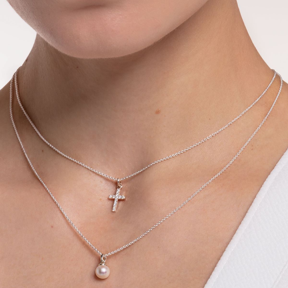 Thomas Sabo Pavé Cross Necklace - KE2069-051-14