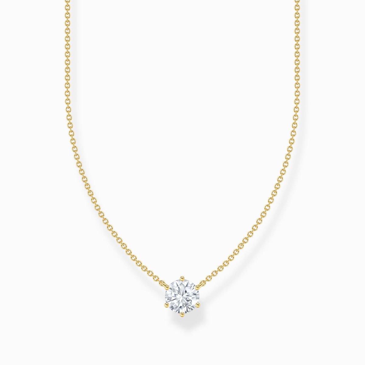 Thomas Sabo Necklace with White Zirconia - Gold Plated - KE2210-414-14-L45