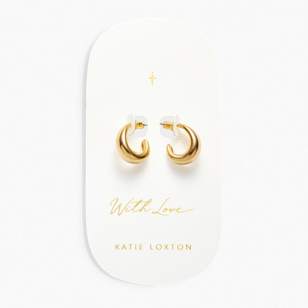 Katie Loxton 'With Love' Waterproof Gold Dome Hoop Earrings KLJ6120