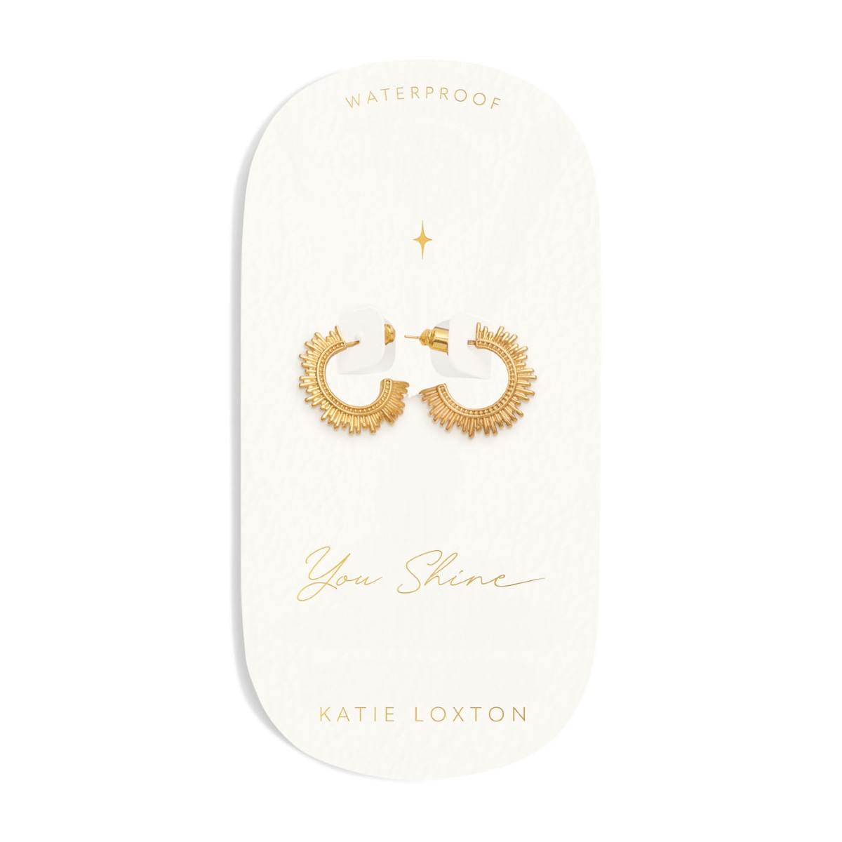 Katie Loxton 'You Shine' Waterproof Gold Hoop Earrings KLJ6373