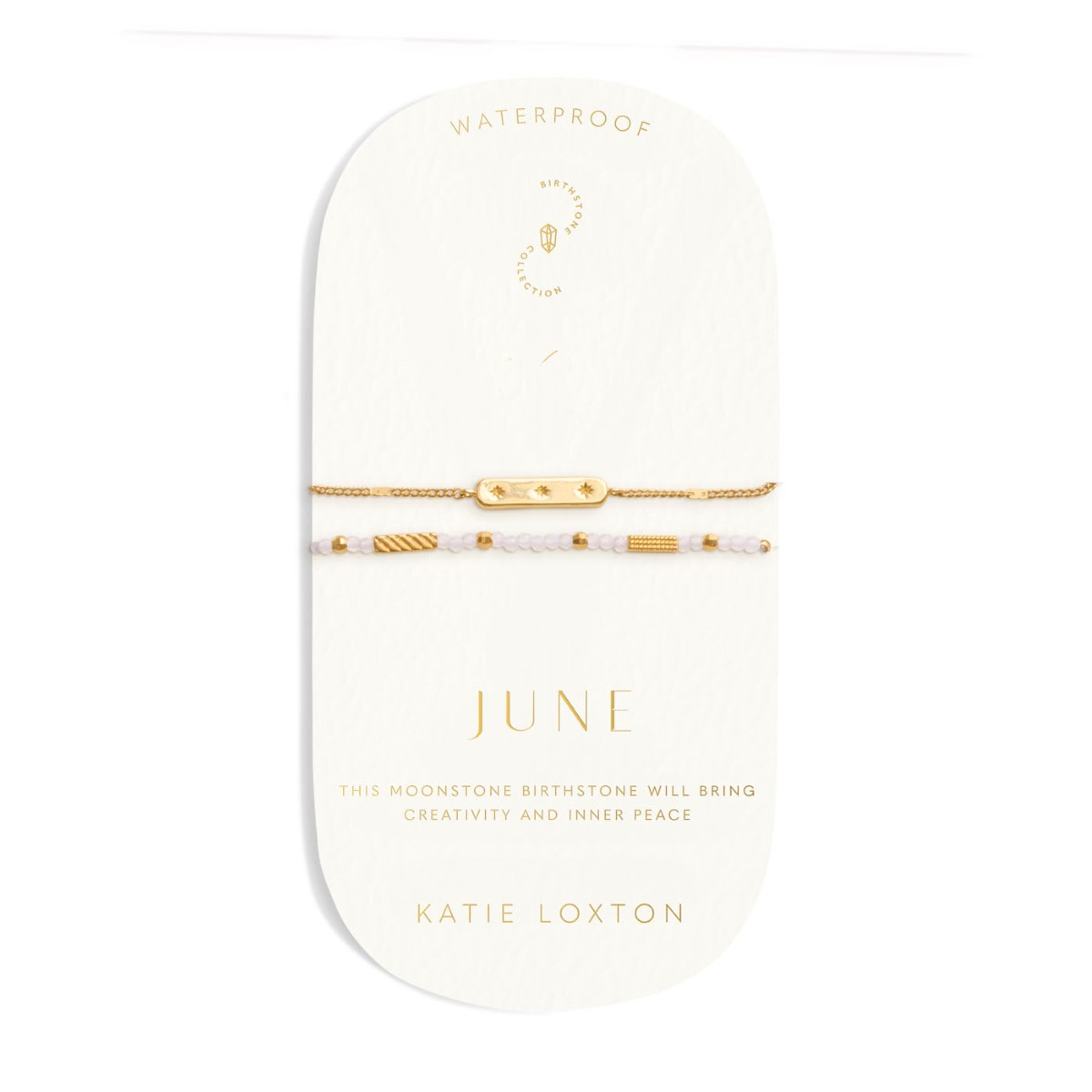 Katie Loxton 'June' Waterproof Gold Birthstone Bracelet KLJ6384