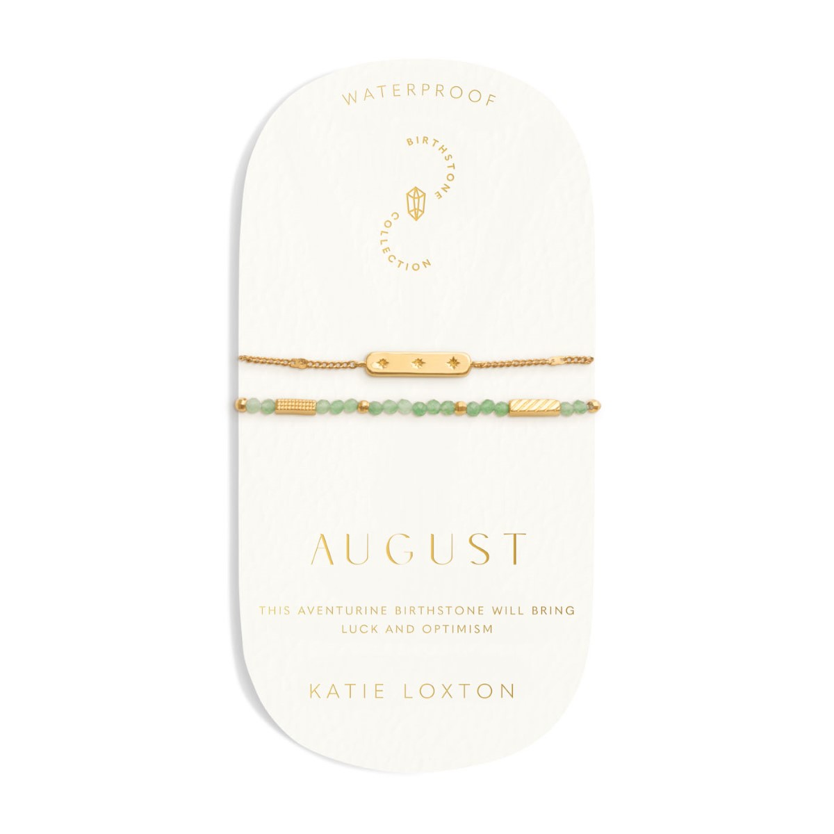 Katie Loxton 'August' Waterproof Gold Birthstone Bracelet KLJ6386