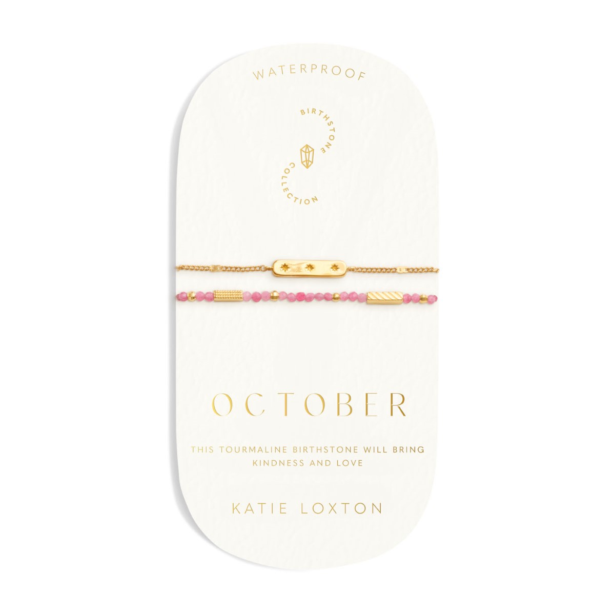 Katie Loxton 'October' Waterproof Gold Birthstone Bracelet KLJ6388