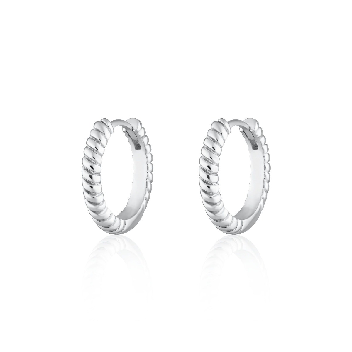 Scream Pretty Large Twist Huggie Hoop Earrings - Silver SPS-73