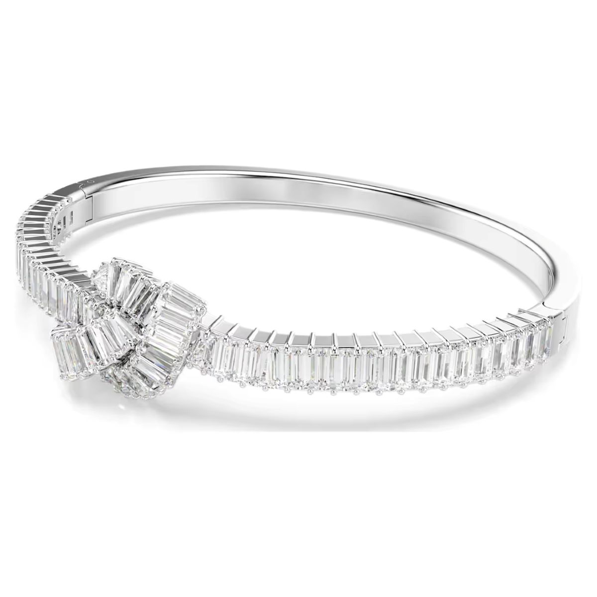 Swarovski Matrix Bangle Baguette Cut Knot - White with Rhodium Plating - 5727120