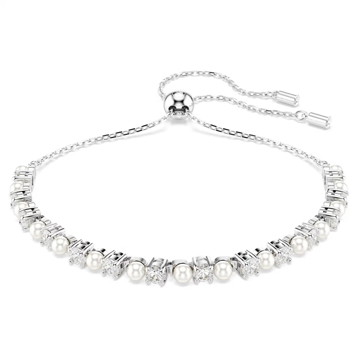 Swarovski Matrix Crystal Pearl Bracelet - White with Rhodium Plating 5689633