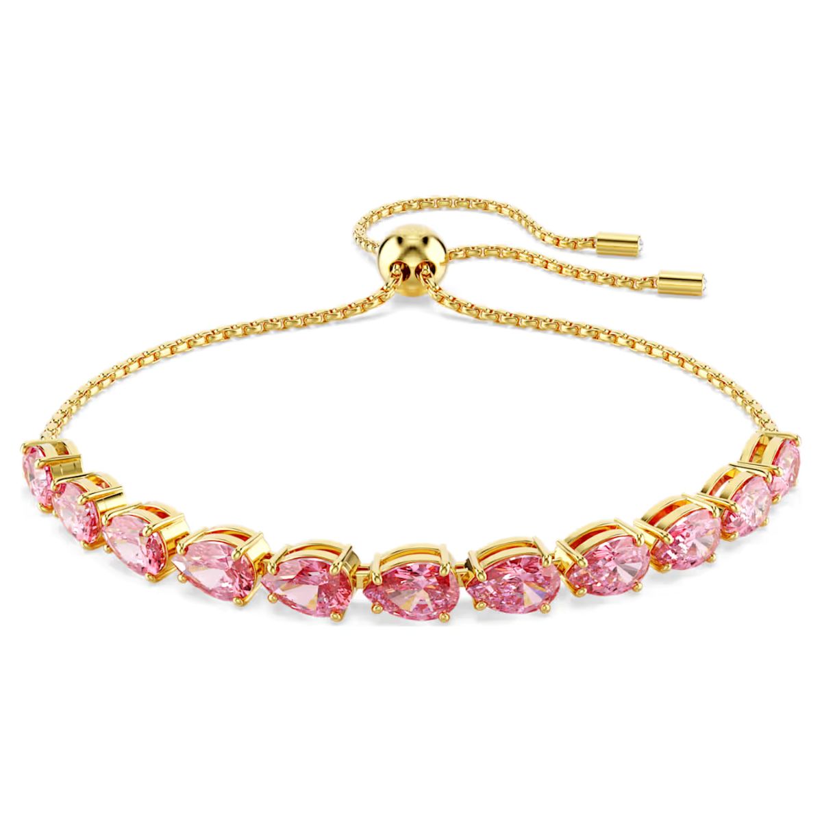 Swarovski Matrix Bracelet Pear Cut - Pink with Gold Tone Plating - 5707187