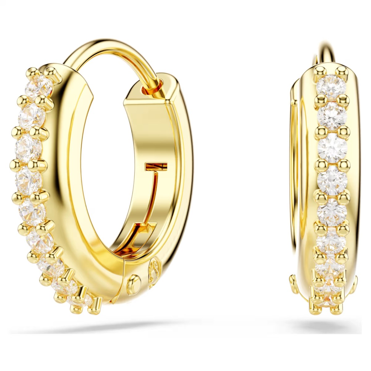 Swarovski Matrix Hoop Earrings - White with Gold Tone Plating 5697228