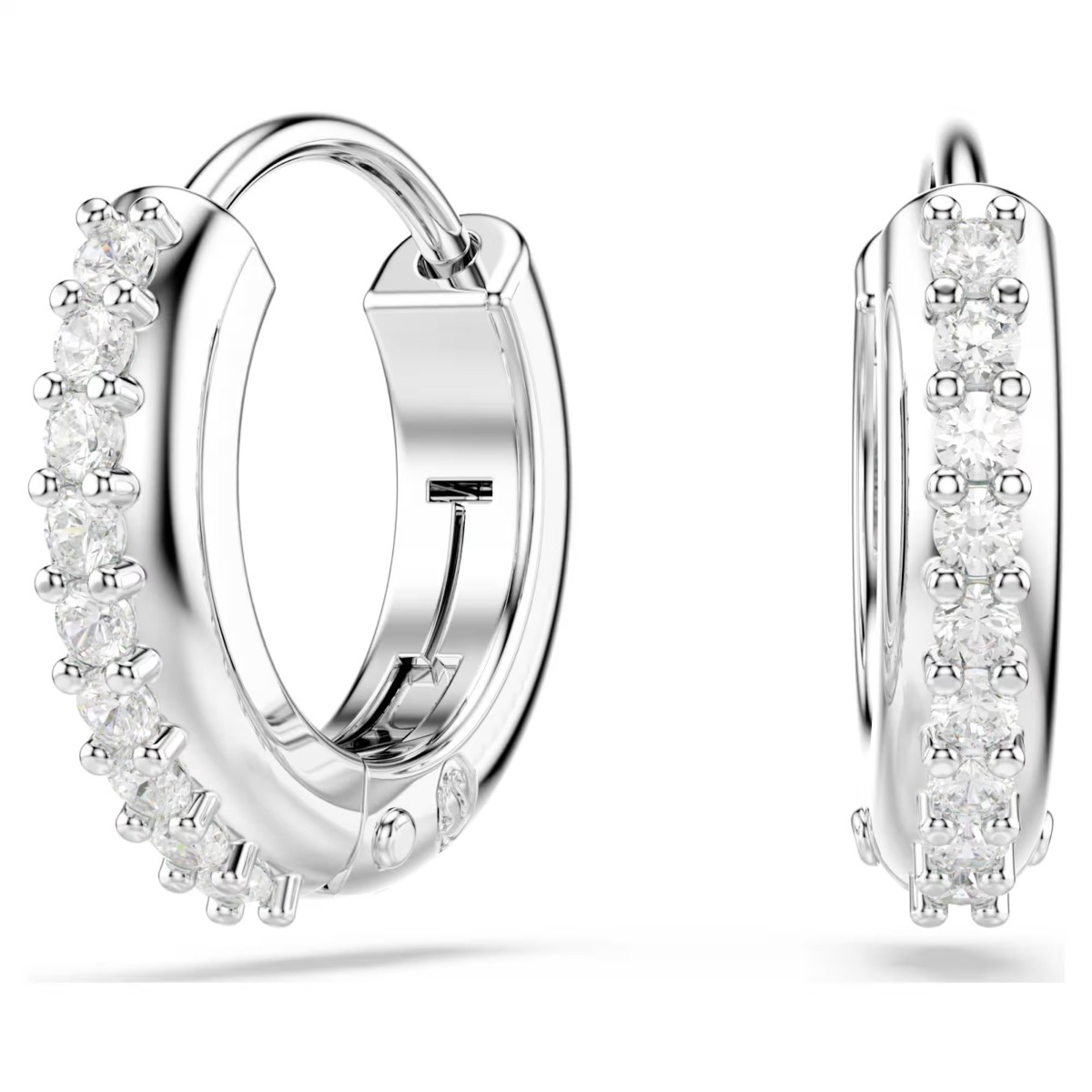 Swarovski Matrix Hoop Earrings - White with Rhodium Plating 5690670