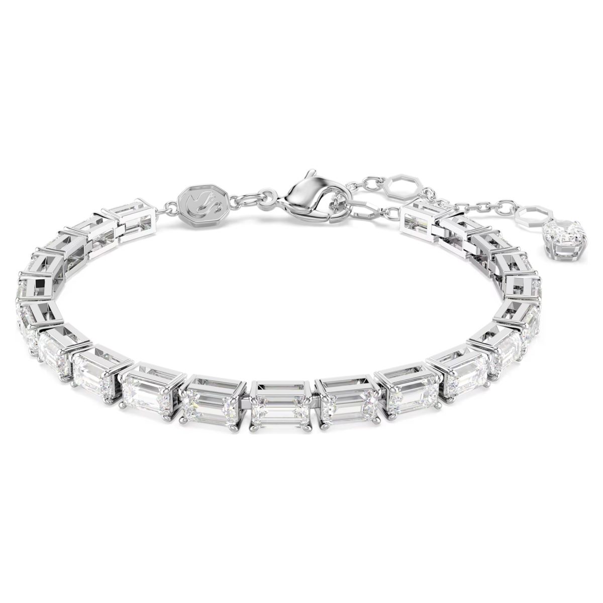 Swarovski Matrix Tennis Bracelet Baguette Cut - White with Rhodium Plating - 5707200