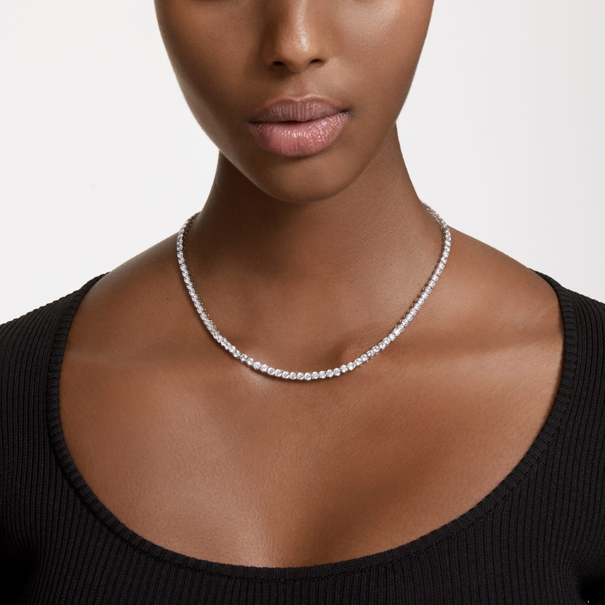 Swarovski Matrix Tennis Necklace - White with Rhodium Plating 5681796, 5681801