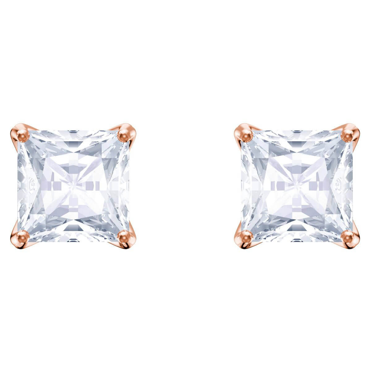 Swarovski Attract Pierced Earrings, White, Rose Gold Plating 5431895