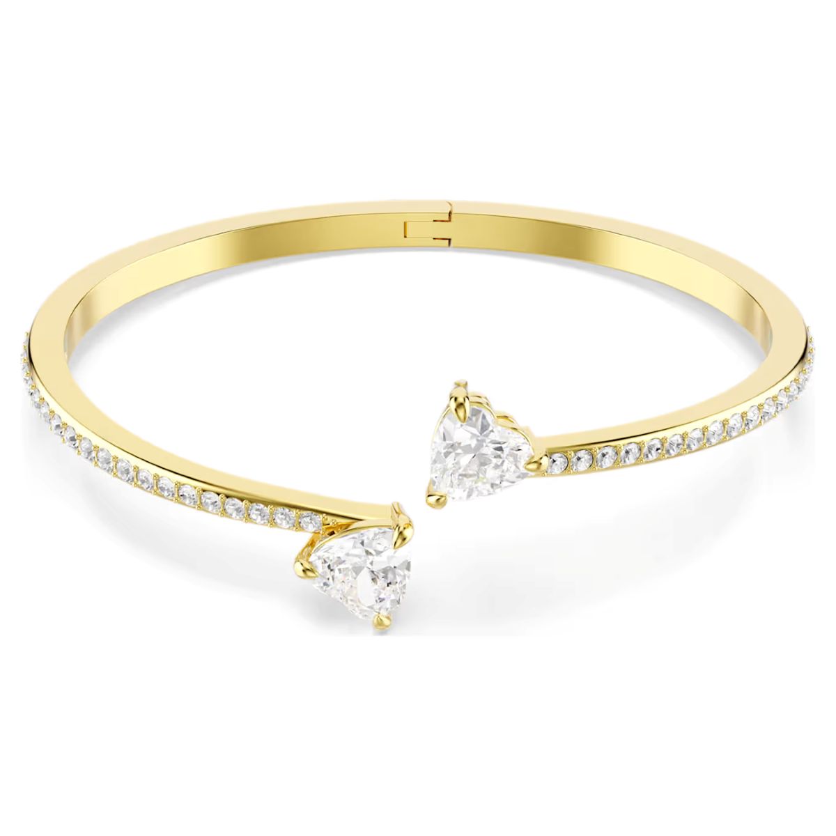 Swarovski Mesmera Attract Heart Bangle - White with Gold Tone Plating