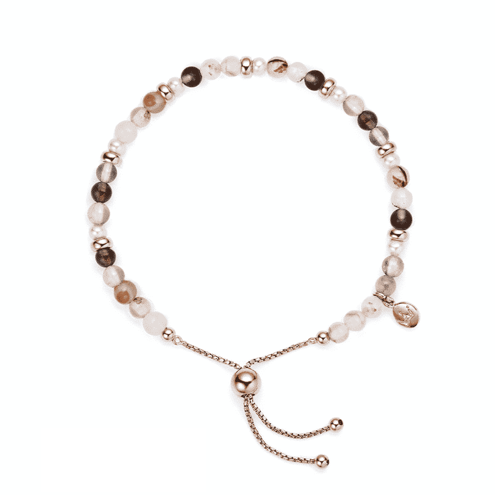 Jersey Pearl Sky Bracelet - Scatter Style in Montana Agate and Rose Gold 1827934