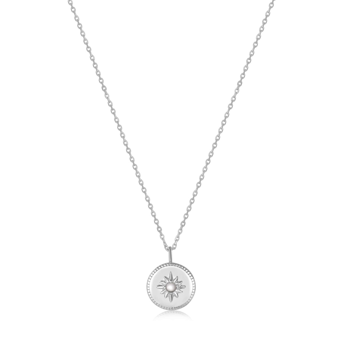 Ania Haie Mother of Pearl Sun Pendant Necklace - Silver - N034-02H