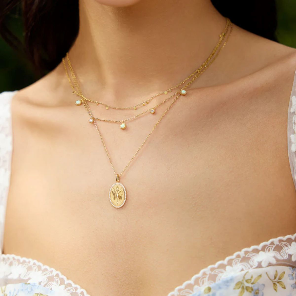 Ania Haie Mini Disc Drop Stacking Gold Necklace - N063-02G