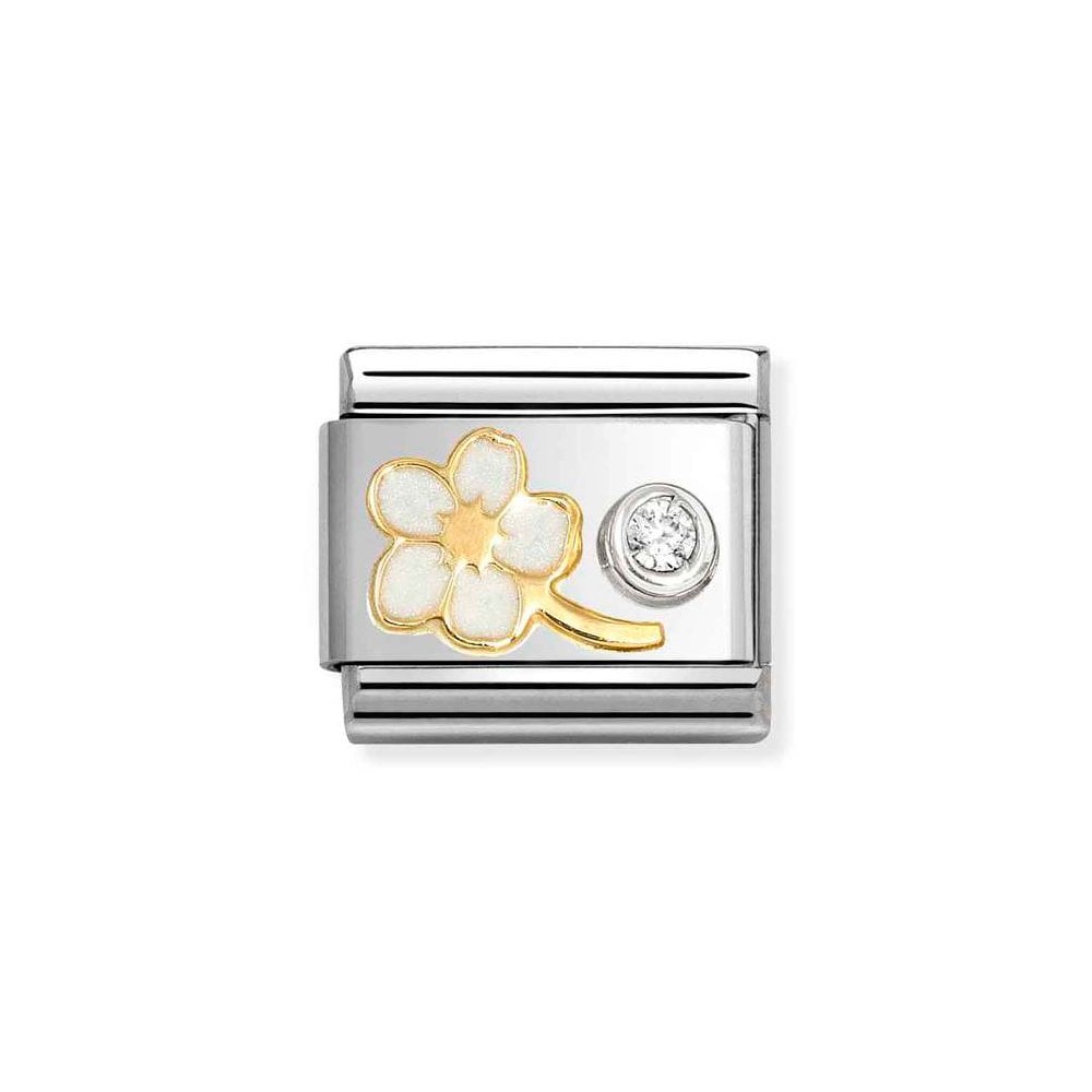 Nomination Classic Gold White Forget-Me-Not and Zirconia Charm 630302_10