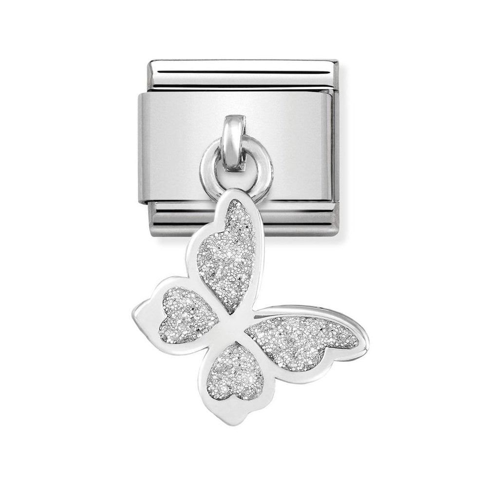 Nomination Classic Glitter Enamel Butterfly Drop Charm