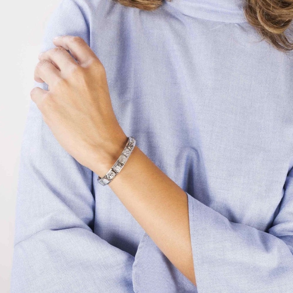 Nomination Silver Oxidised Two Flowers Charm. Item Code 330101/73