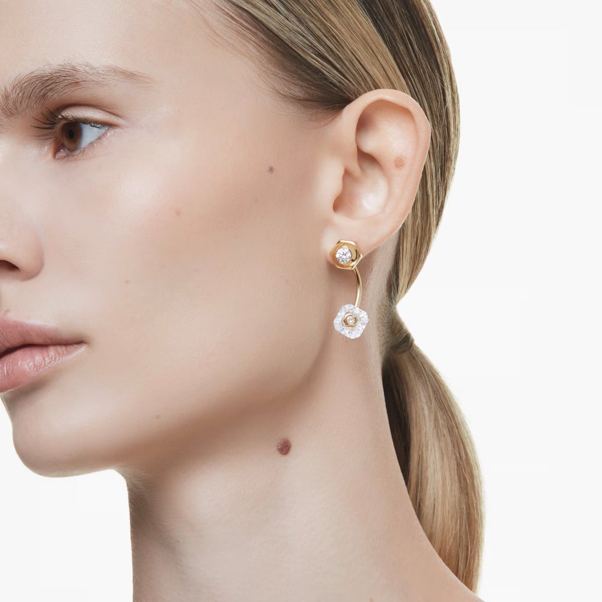 Swarovski Numina Earring Jackets - White with Gold Tone Plating 5677980