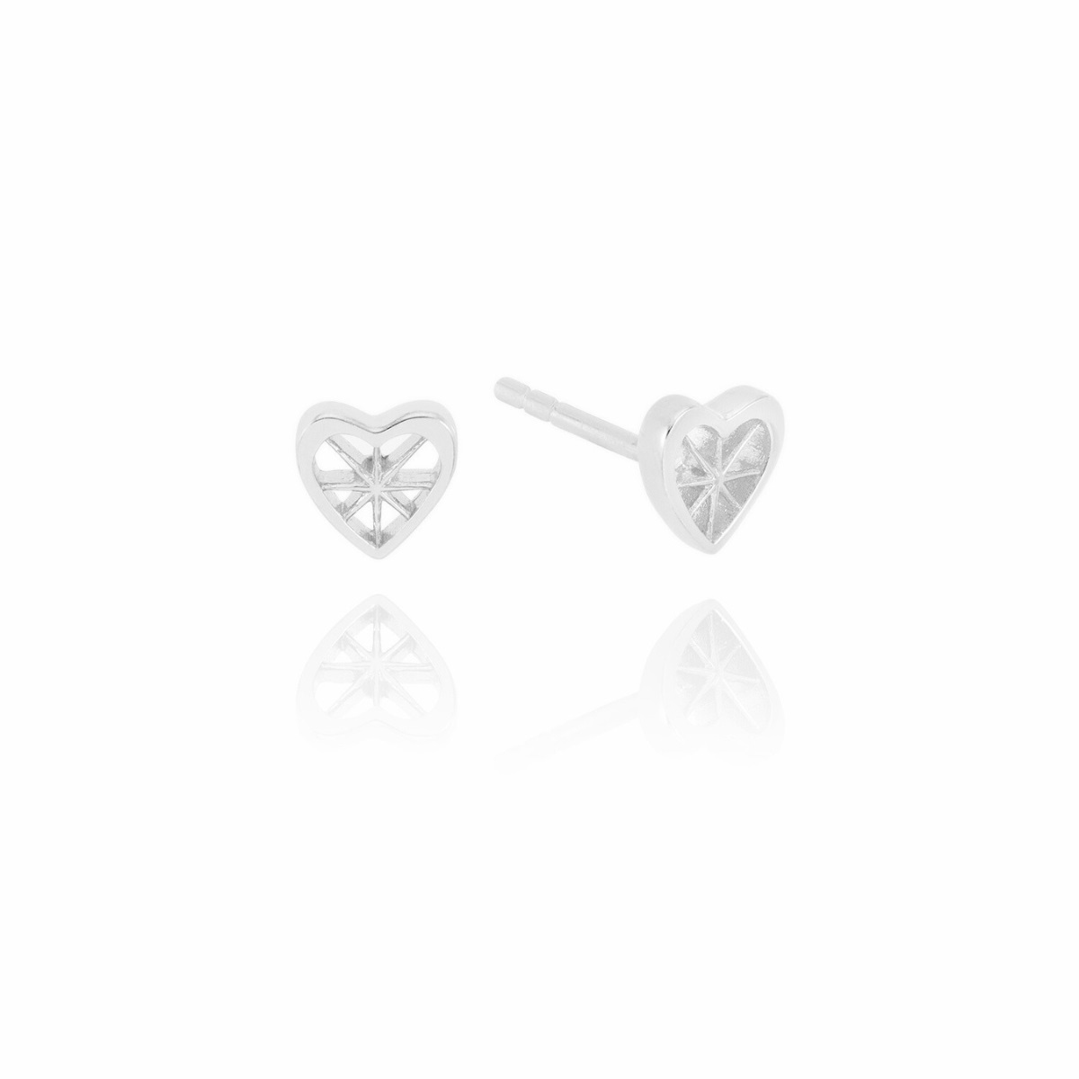 Rachel Jackson Love Story Heart Stud Earrings Silver DSE14S