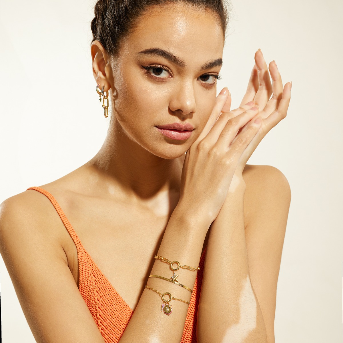 Ania Haie Gold Mini Link Charm Chain Connector Bracelet - B048-02G