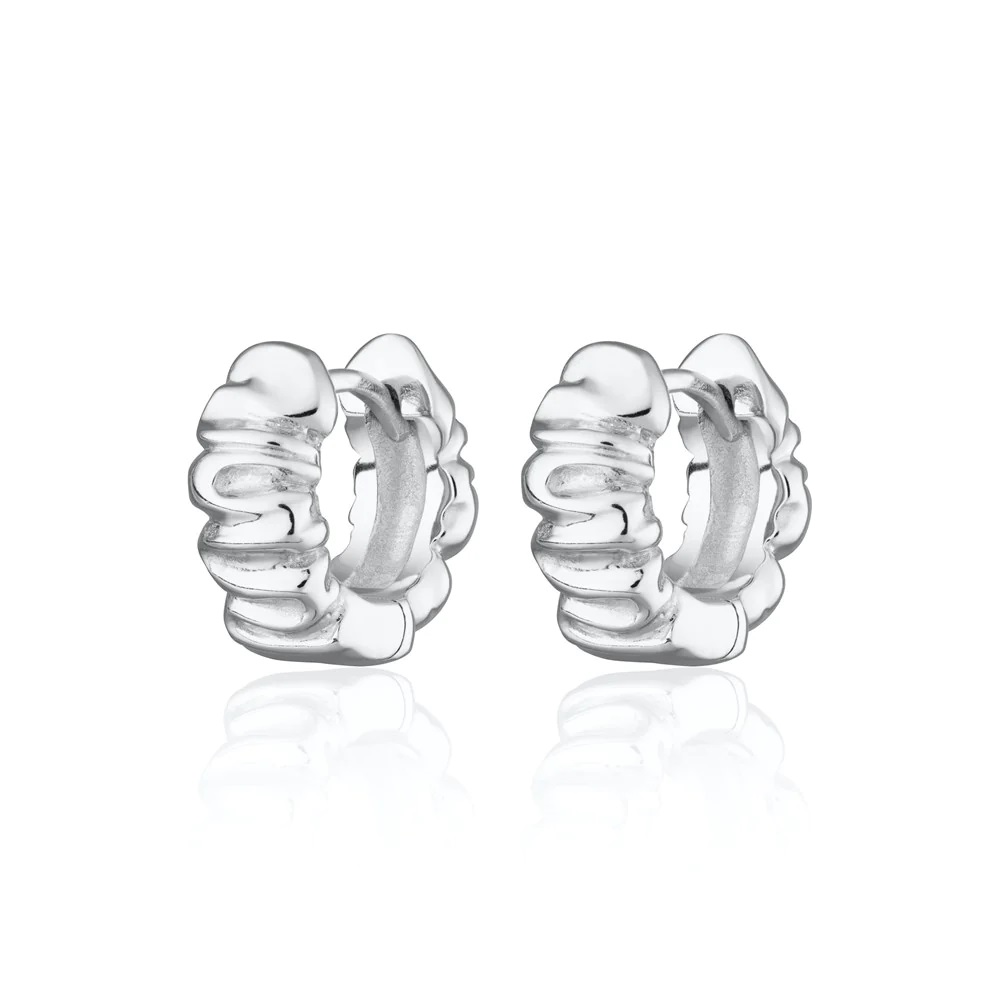 Scream Pretty Scrunchie Huggie Earrings - Silver