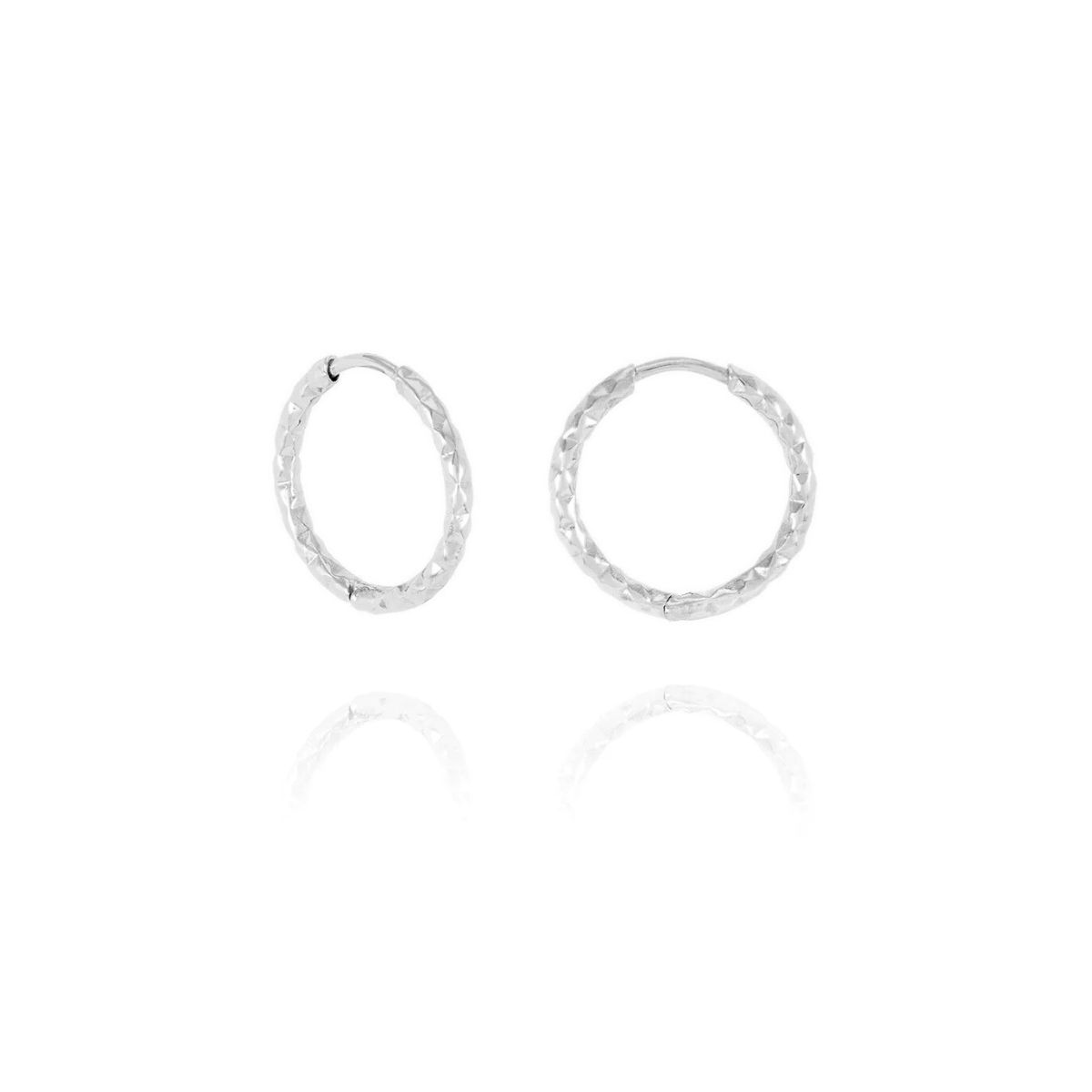 Rachel Jackson Shimmering Sun Huggie Hoop Earrings Silver - CE23S