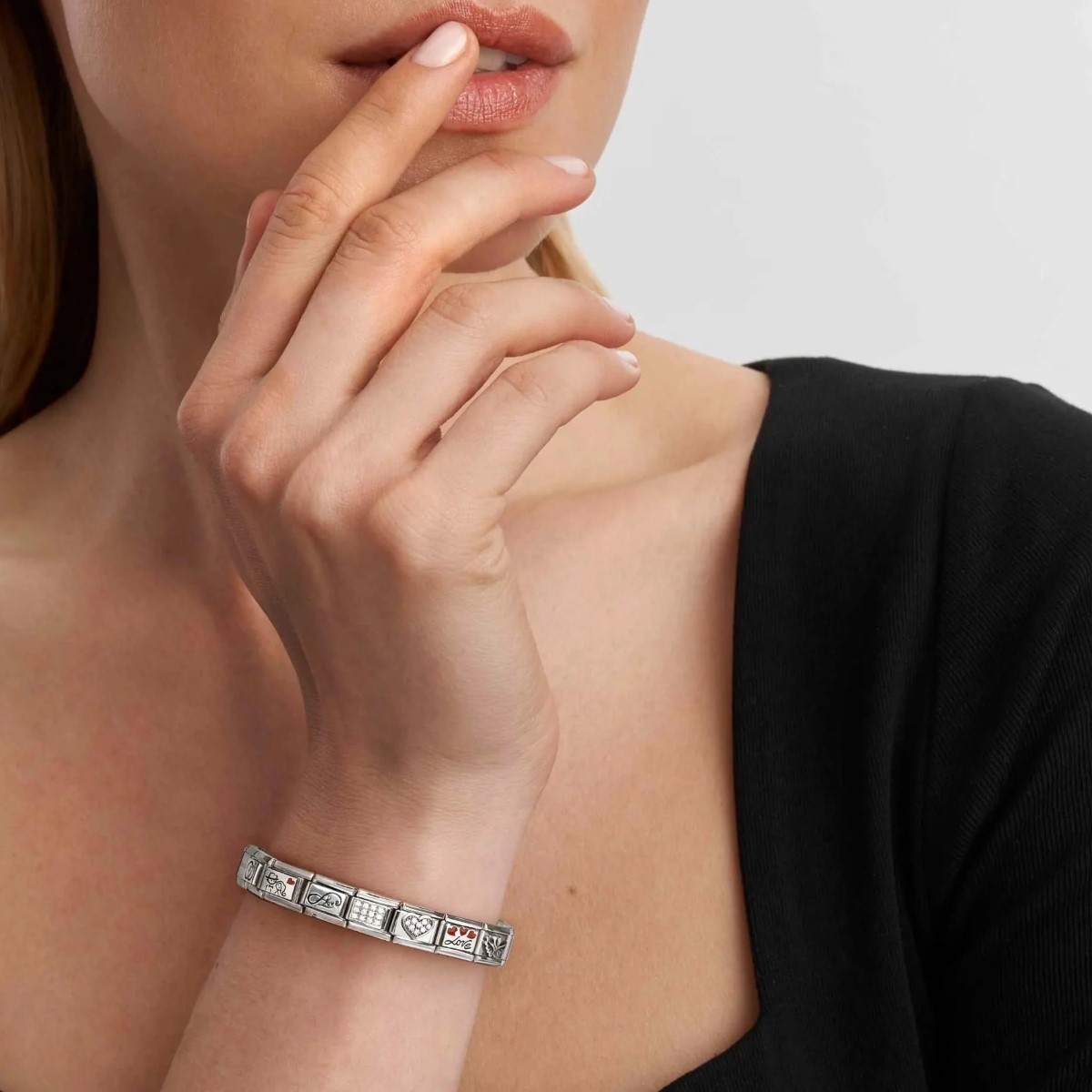 Nomination Classic Silver and Zirconia Letter J Drop Charm. Item code 331818/10