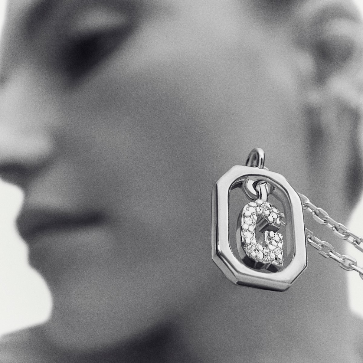 PDPaola Mini Letter C Silver Necklace. Item code CO02-514-U.