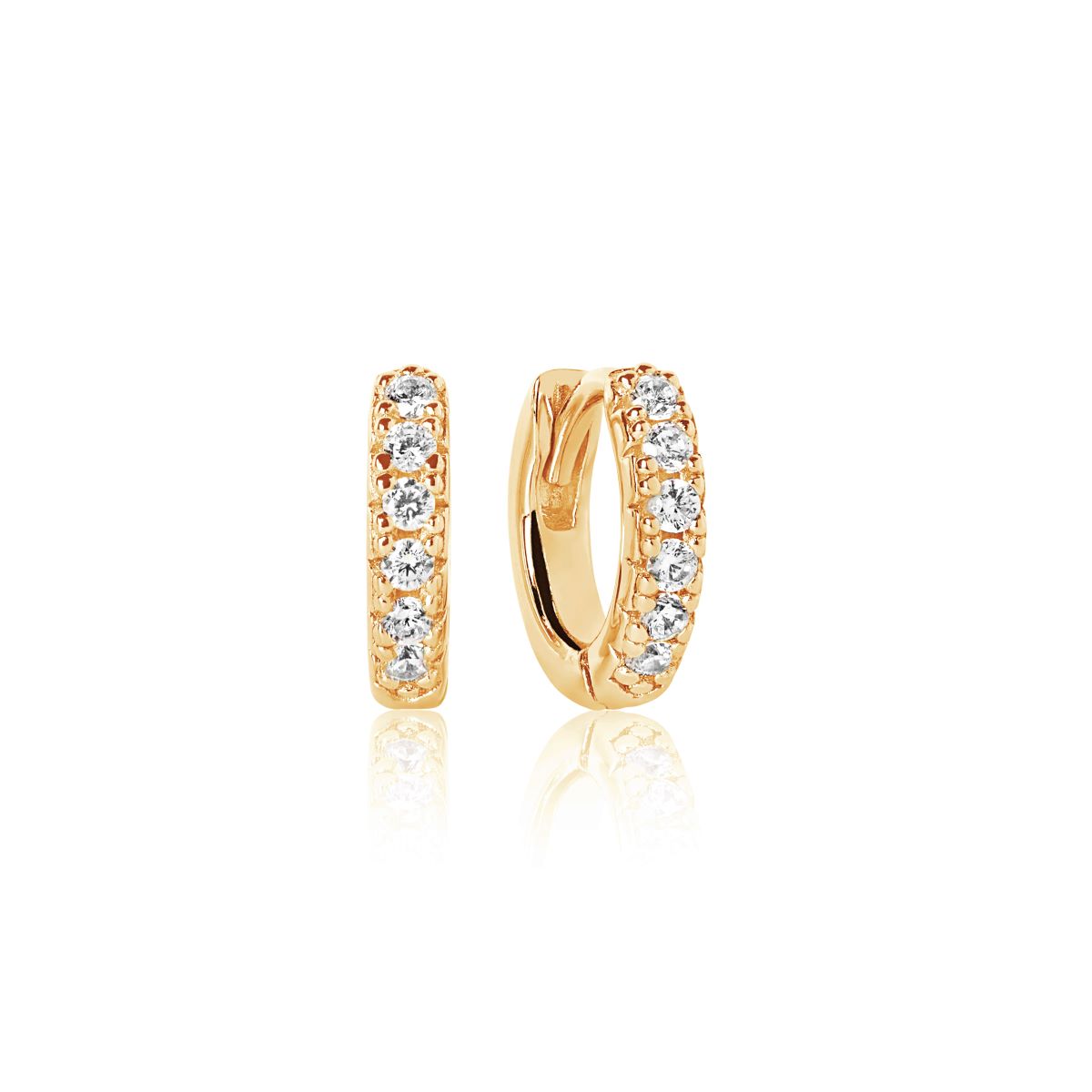 Sif Jakobs Ellera Piccolo Earrings - Gold and White Zirconia - SJ-E1066-CZYG