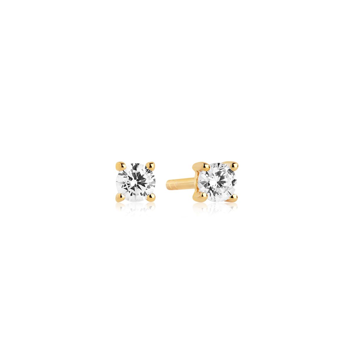 Sif Jakobs Princess Round Piccolo Earrings - Gold with White Zirconia - SJ-E3MMRD-CZ-YG