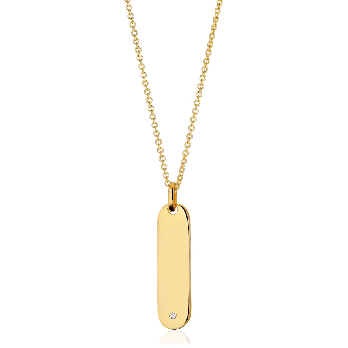 Sif Jakobs Follina Lungo Grande Necklace - Gold with White Zirconia