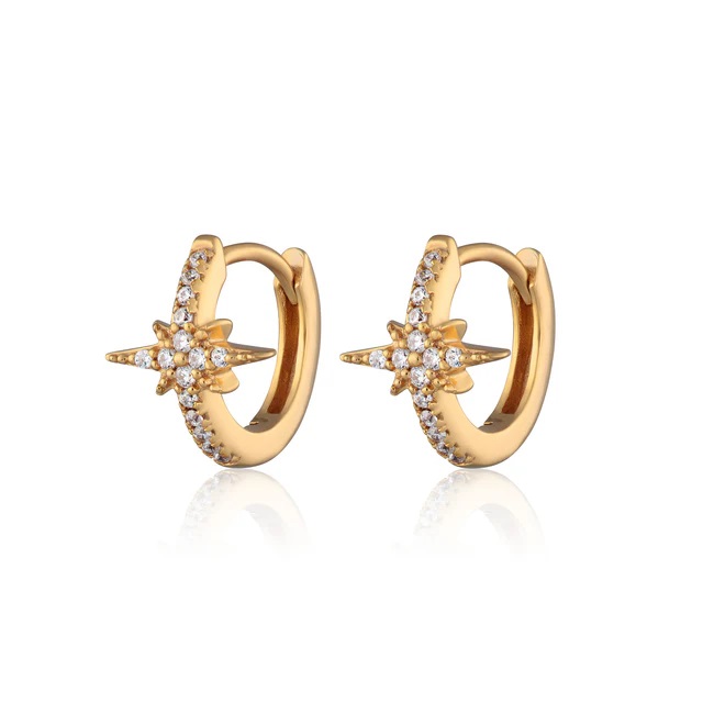 Scream Pretty Starburst Huggie Hoop Earrings - Gold