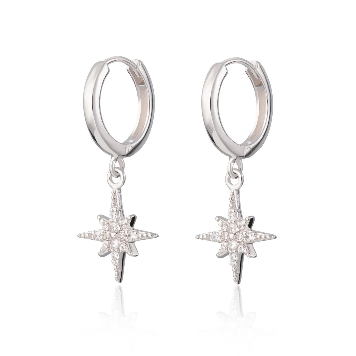 Scream Pretty Starburst Hoop Earrings - Silver SPEDSS41-PV