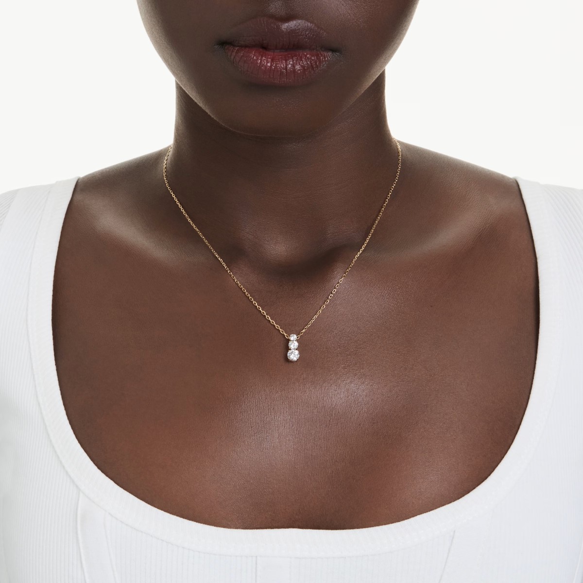 Swarovski Attract Trilogy Round Pendant - White with Gold Tone Plating 5723298