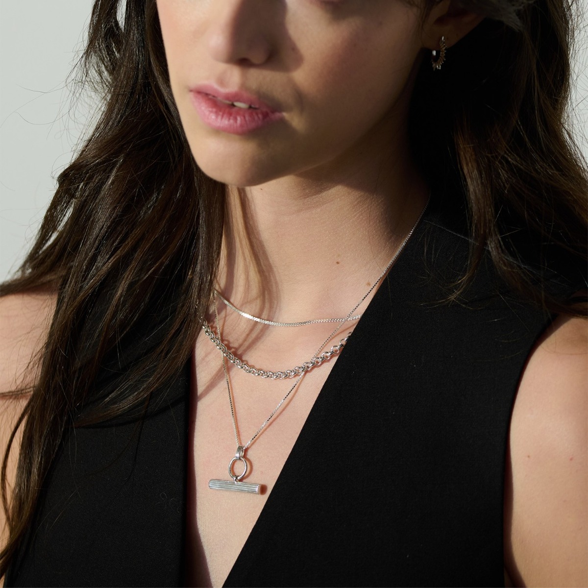 Rachel Jackson Personalised T-Bar Necklace Silver TBN3CS