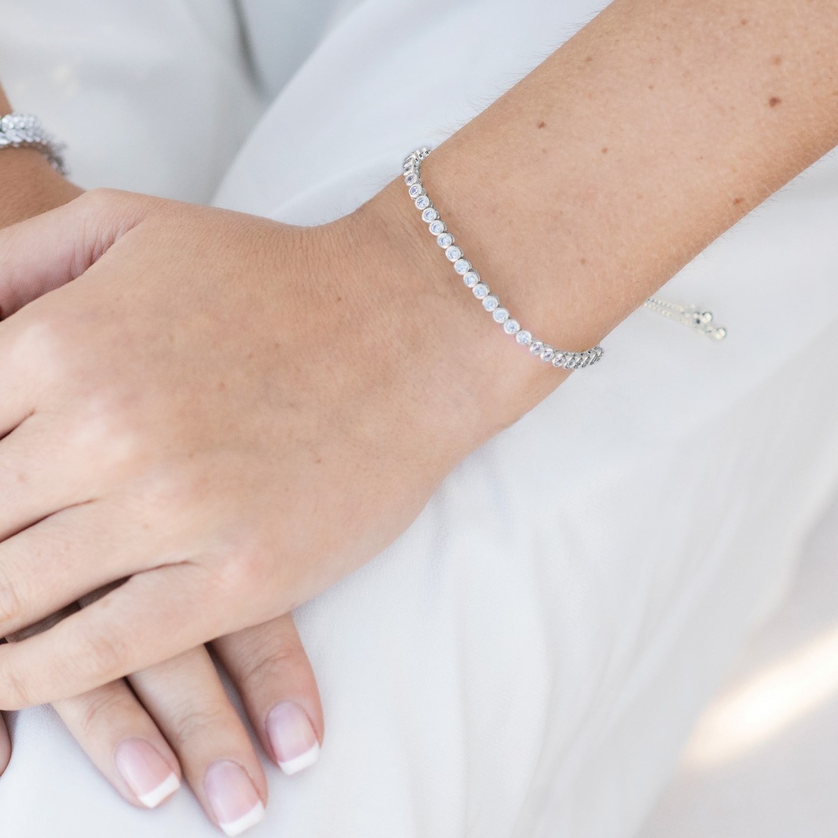 Ivory & Co Tivoli Crystal Toggle Rhodium Bracelet