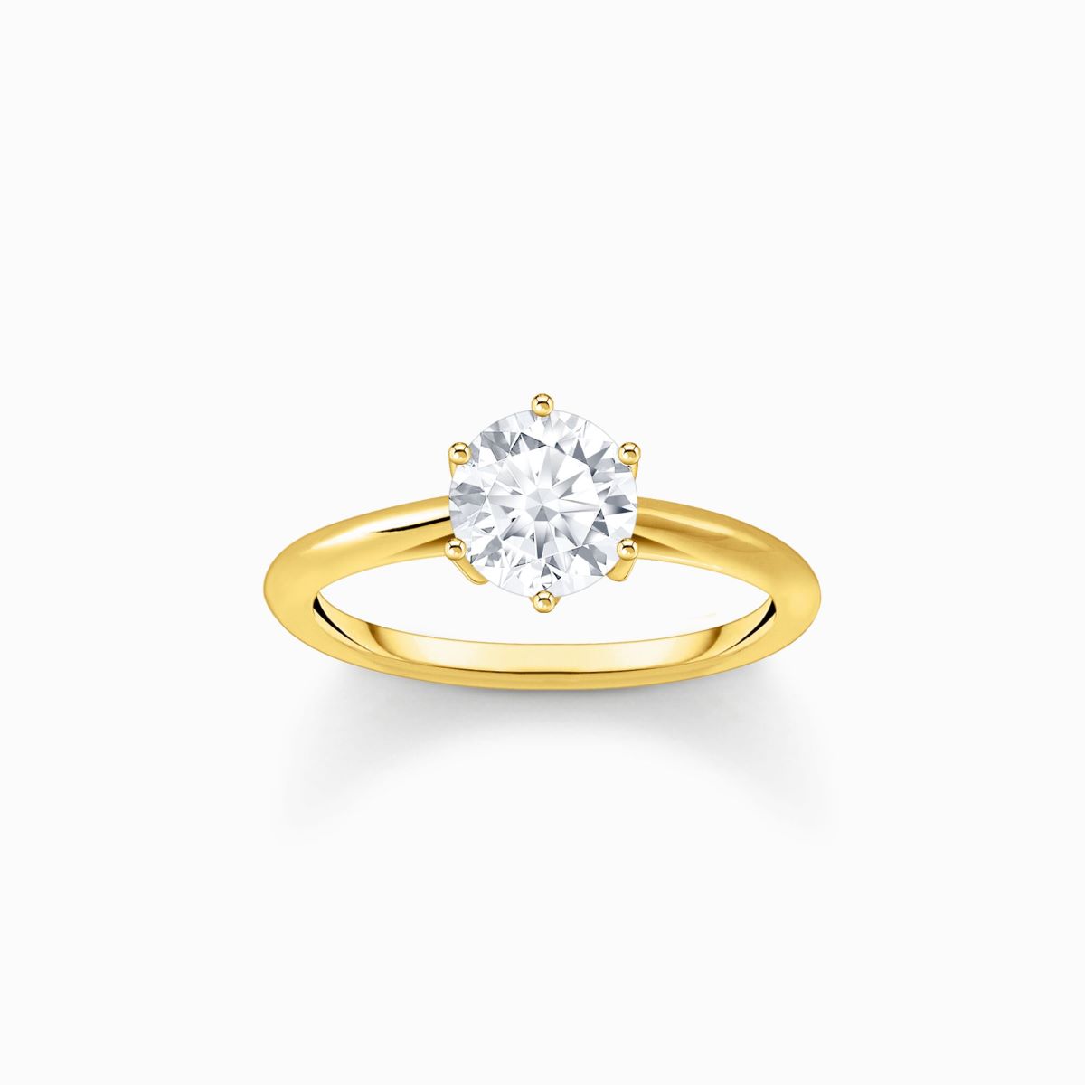 Thomas Sabo Gold Plated Ring with White Zirconia Brilliant Cut - TR2474-414-14-54