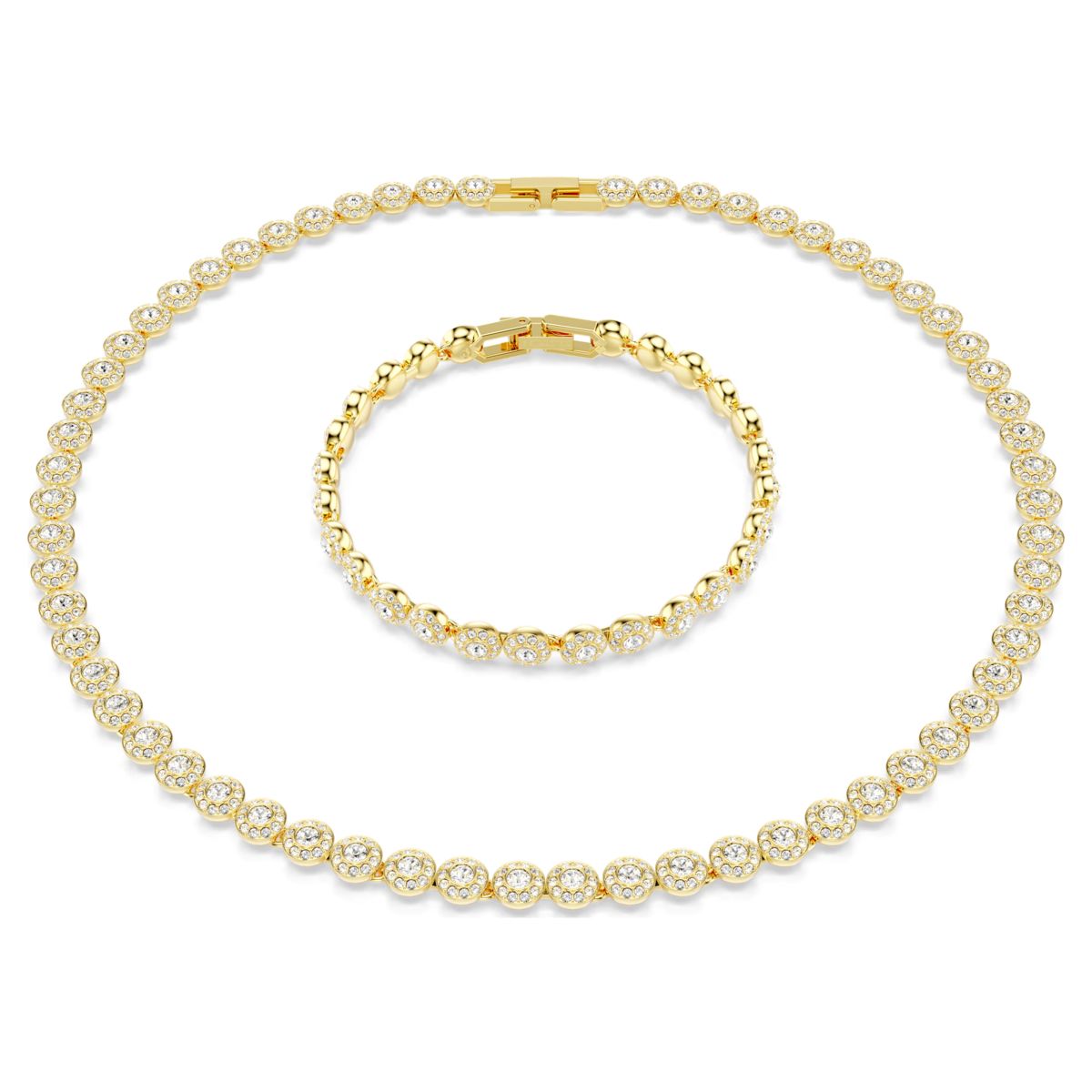 Swarovski Una Angelic Set Round Cut - White with Gold Tone Plating - 5720506