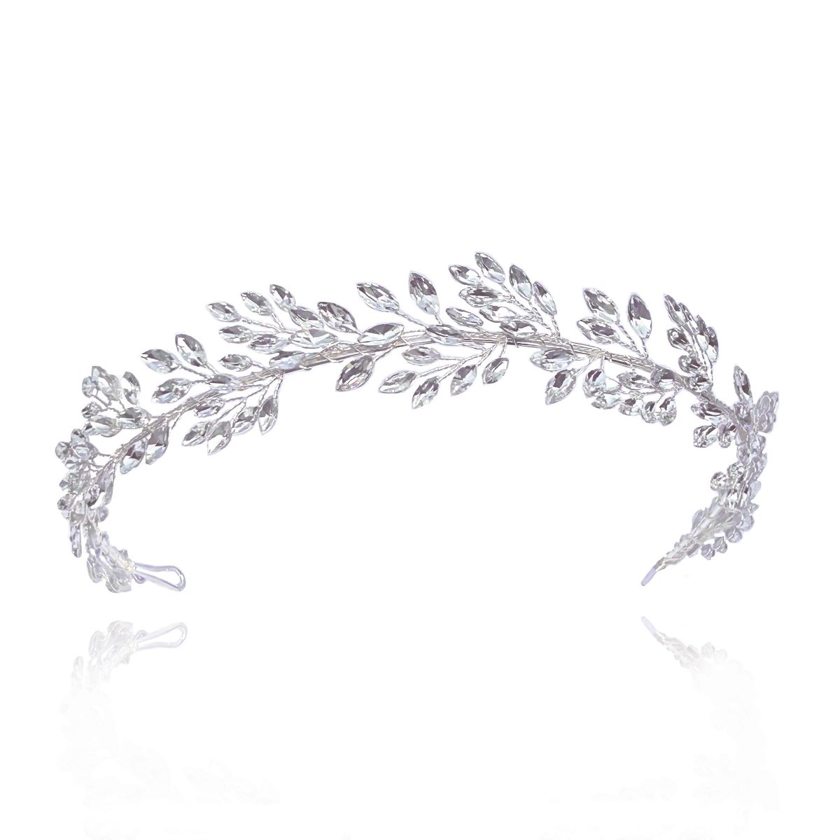 Ivory & Co Utopia Silver Crystal Leafy Tiara - utopia